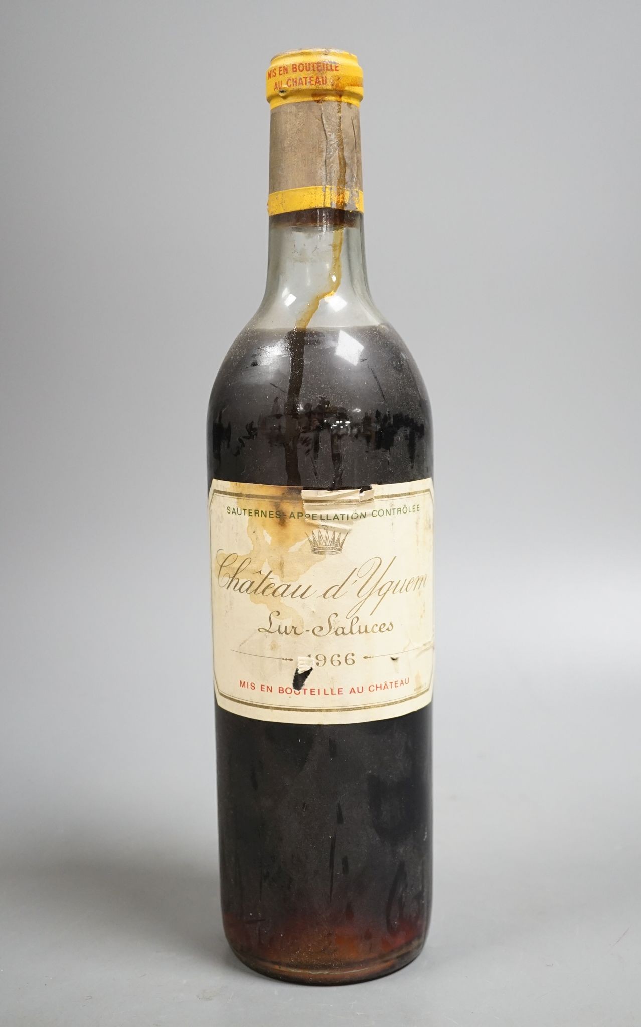 A bottle of Chateau d’Yquem, 1966